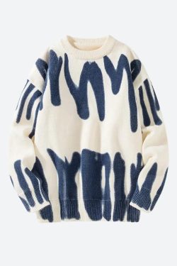 Y2K Retro Style Spray Paint Soft Touch Knitted Sweater